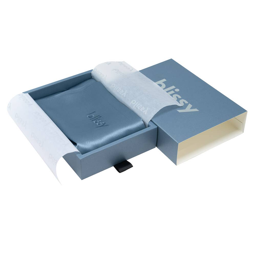 Blissy Silk Pillowcase | Ash Blue | Standard