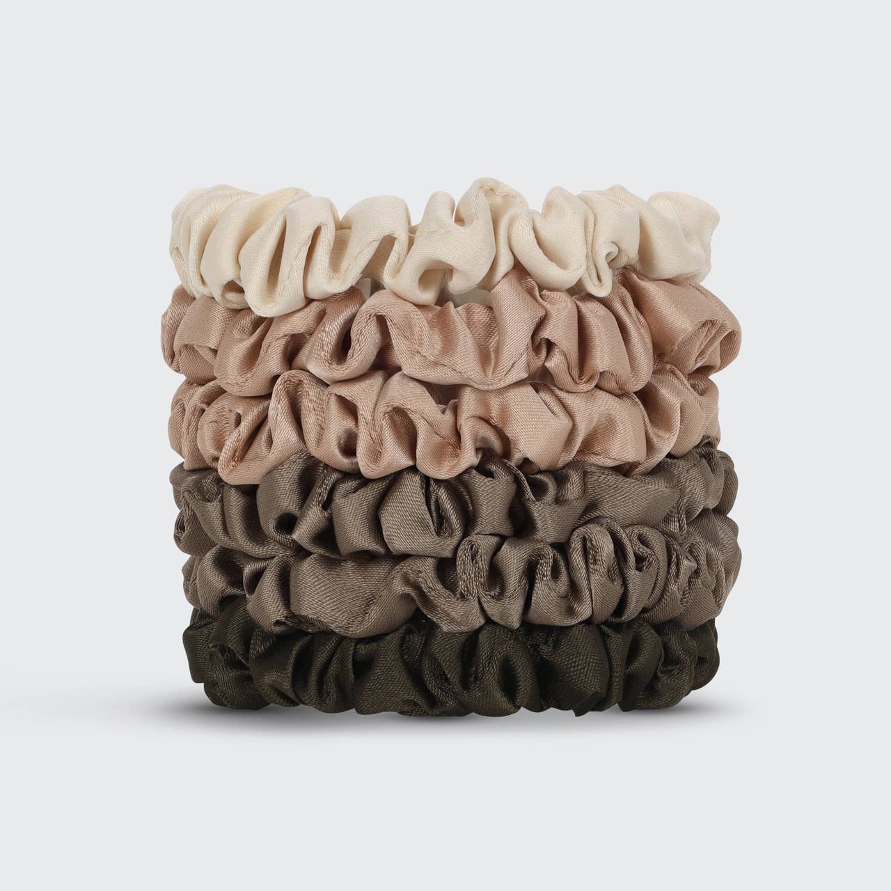 Ultra Petite Satin Scrunchies 6pc | Eucalyptus