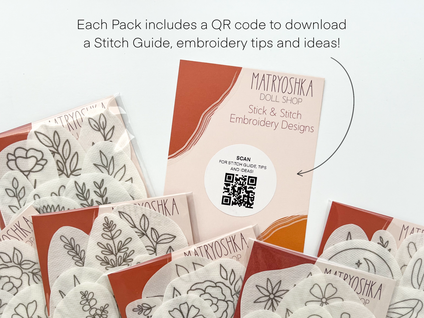Stick & Stitch Embroidery Patterns – 12–15 Designs | Peel, Stick, Stitch & Wash Away
