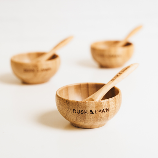 Bamboo Clay Mask Mixing Bowl + Spoon Set
