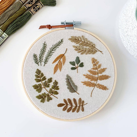 Botanical Leaves Embroidery Kit