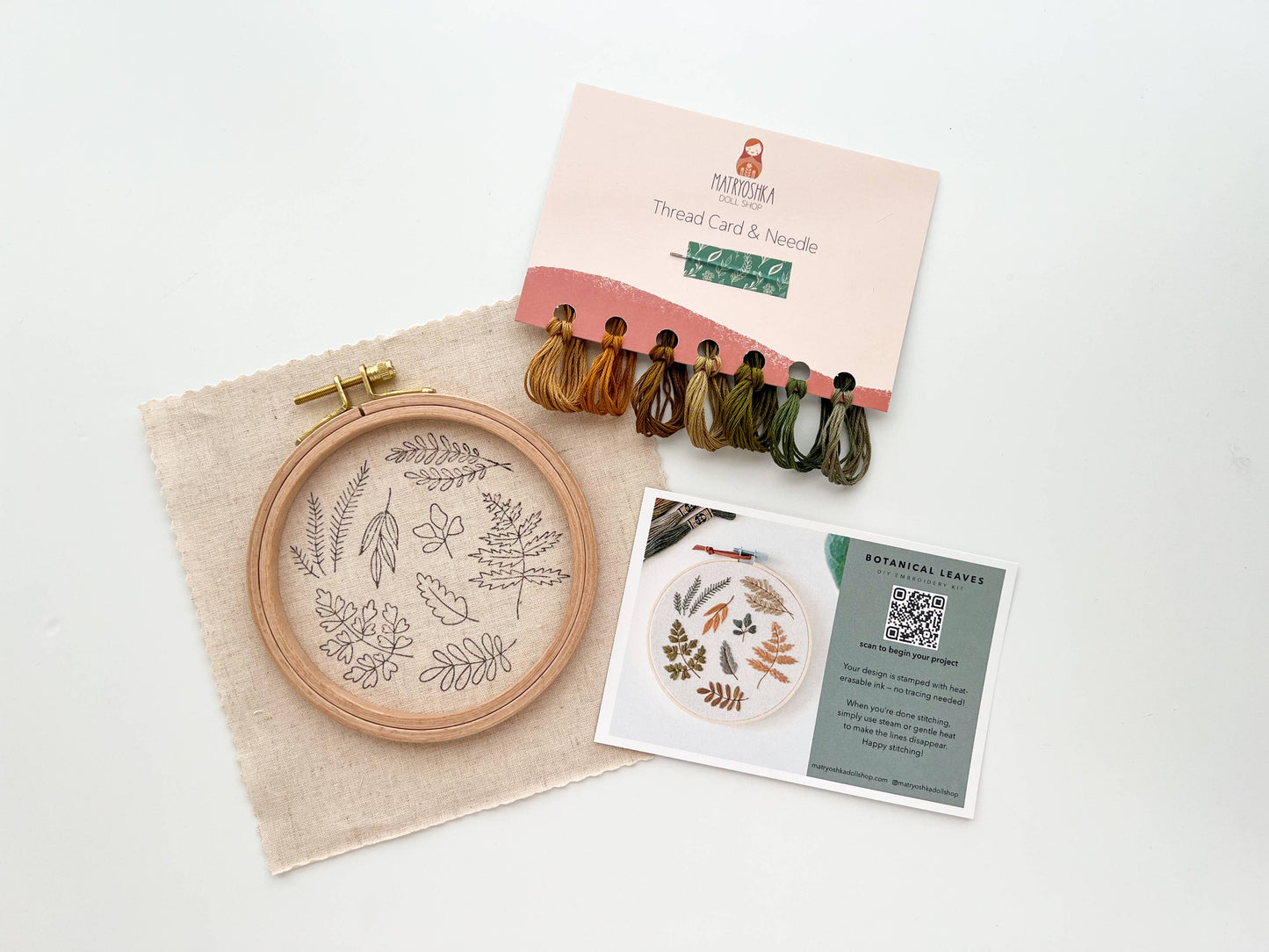 Botanical Leaves Embroidery Kit