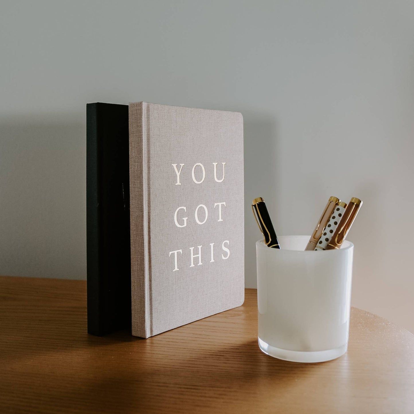 You Got This | Tan and Gold Foil Fabric Journal