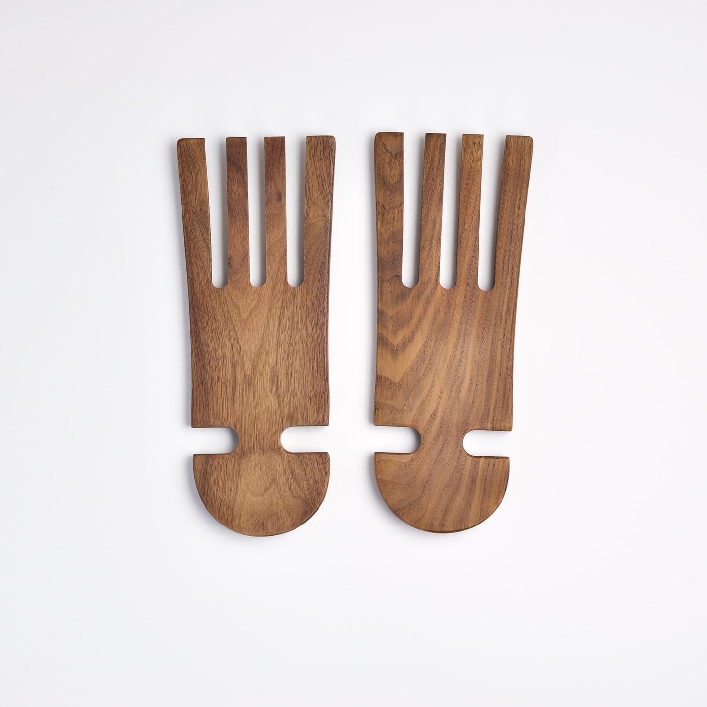 9" Walnut Wood Salad Hands