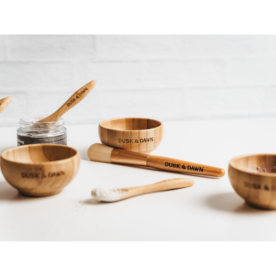 Bamboo Clay Mask Mixing Bowl + Spoon Set