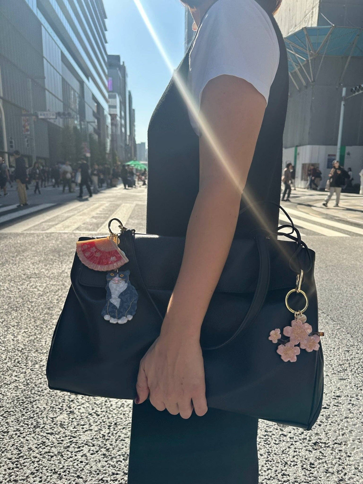 Lucky Cat (Maneki-neko) Bag Charm+ Keychain | Eco-Friendly