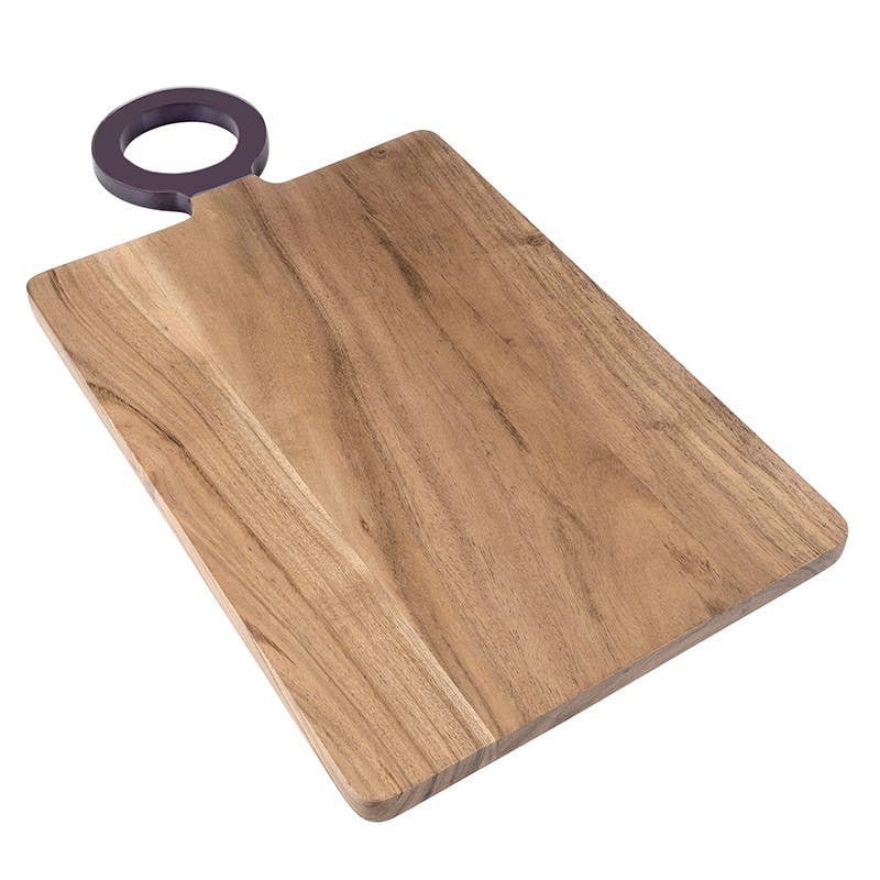 Wood Board with Aubergine Enamel Handle