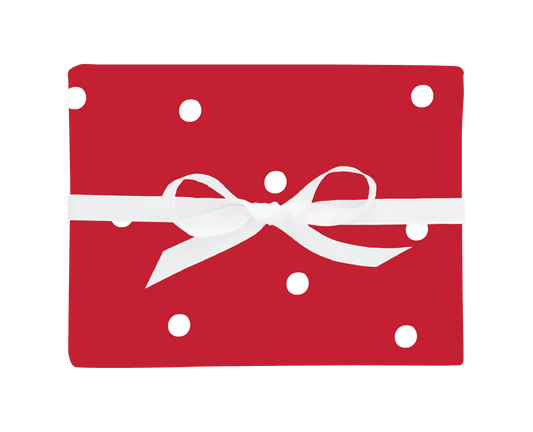 Gift Wrap Single Sheets, Red Scatter Dot
