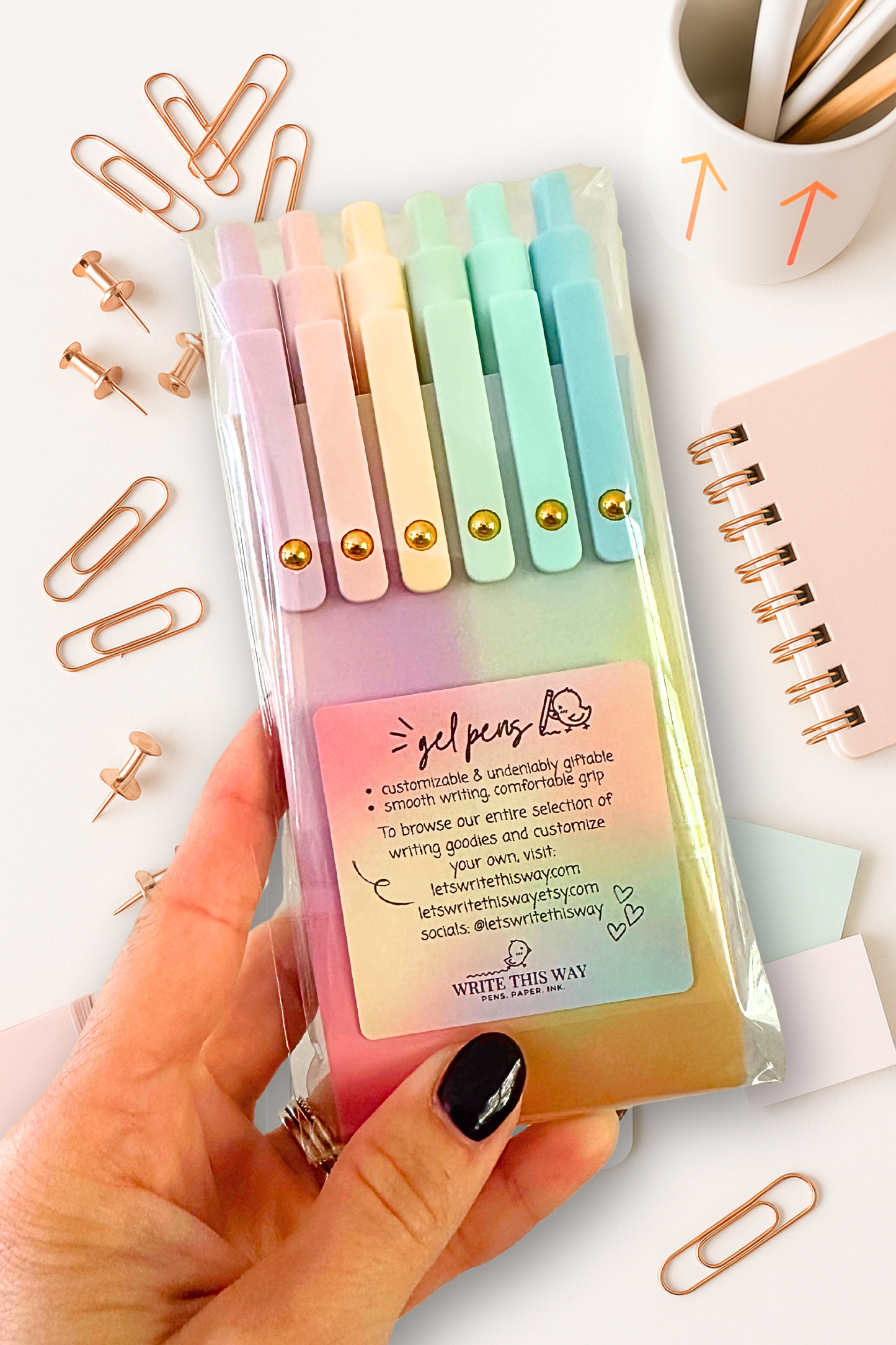 Fine Points™ Daily Mantra 6-Pen Gift Set | Pastel Soft Touch Gel Pens