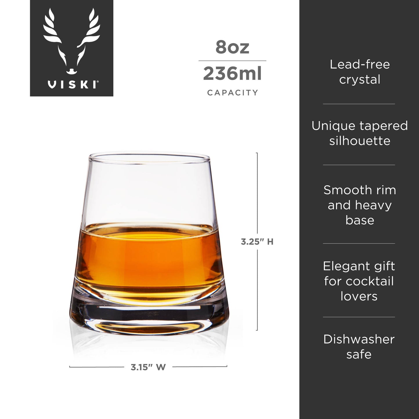 Raye™ Burke Crystal Whiskey Glasses Set of 2
