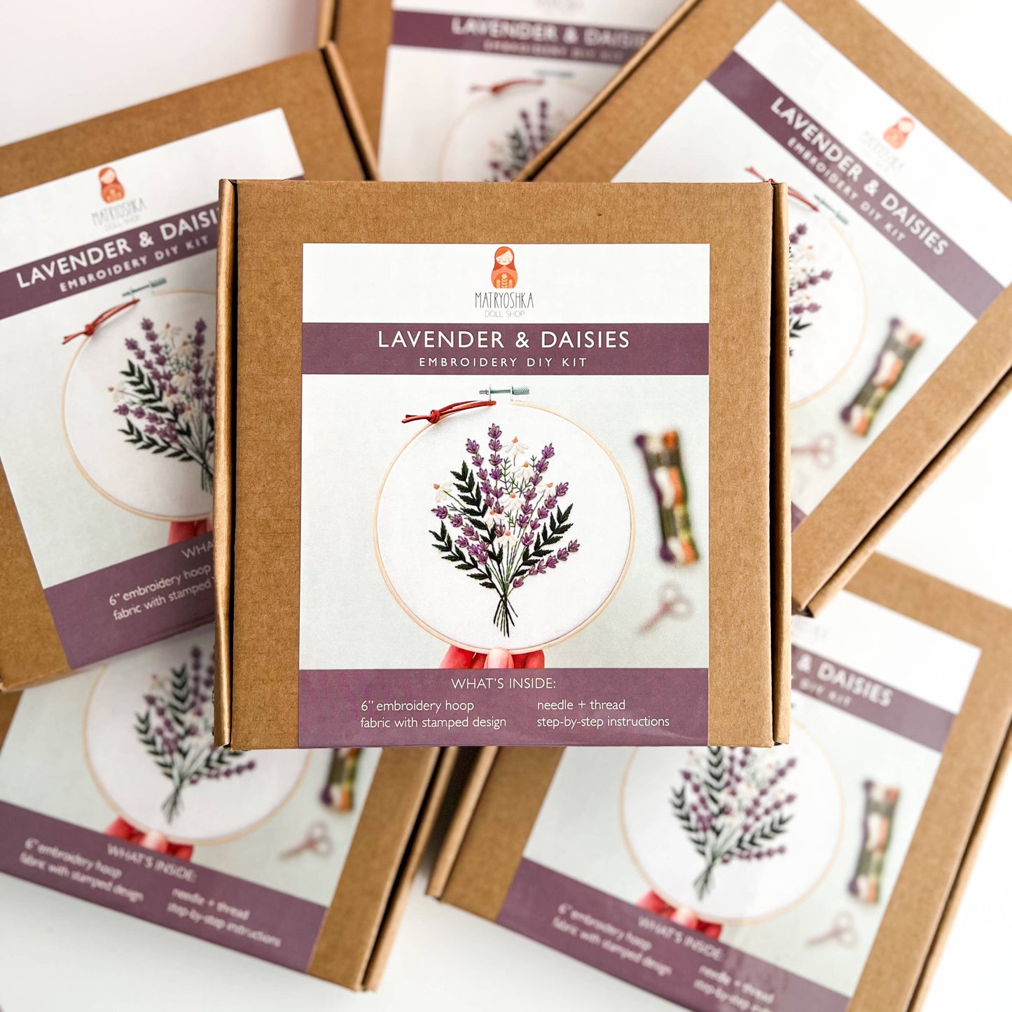 Lavender + Daisies Embroidery Kit