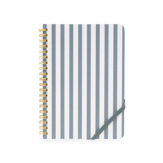 Mini Spiral Notebook| Dusty Blue Stripe