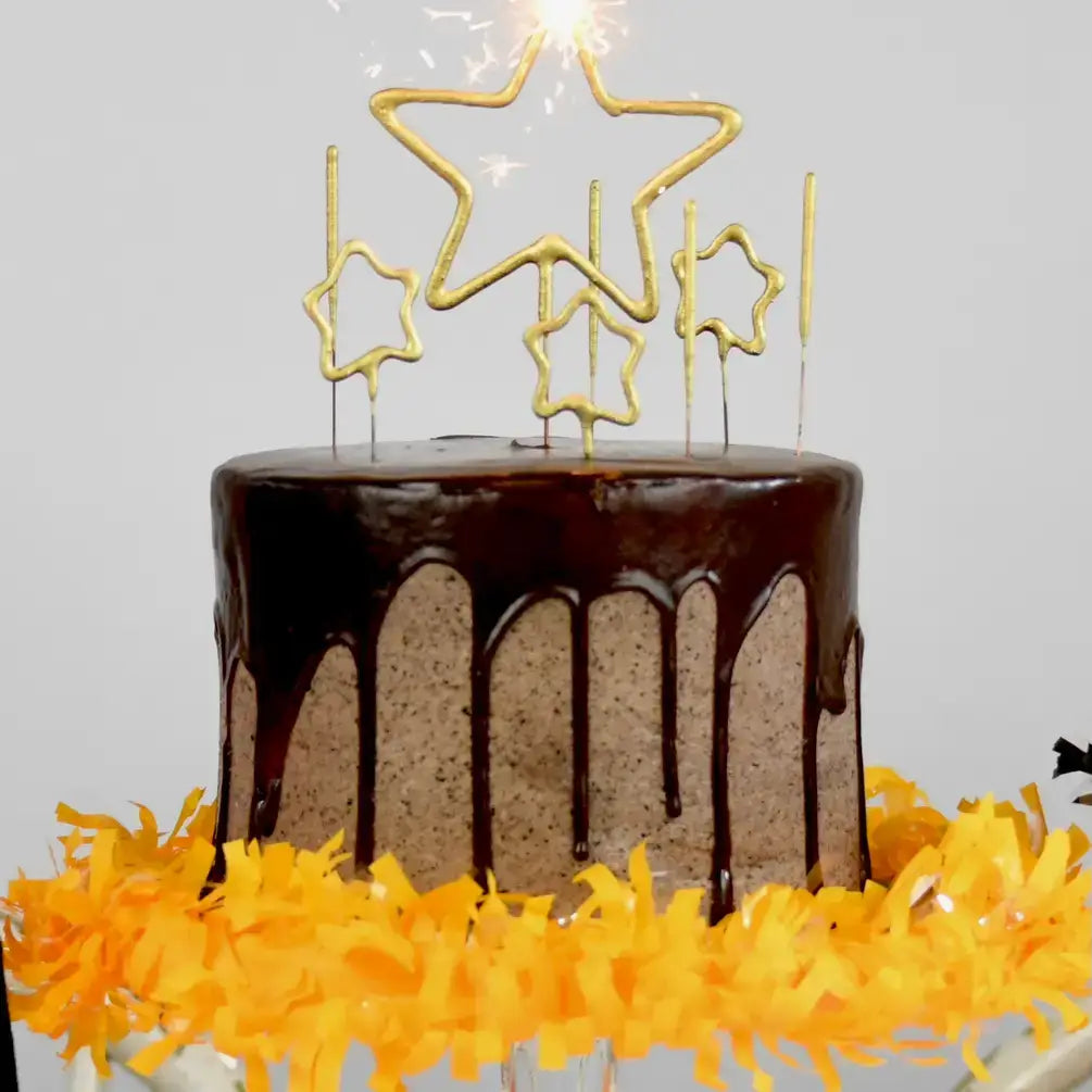 Mini 4" Gold Star Sparkler Wands | Tube of 4