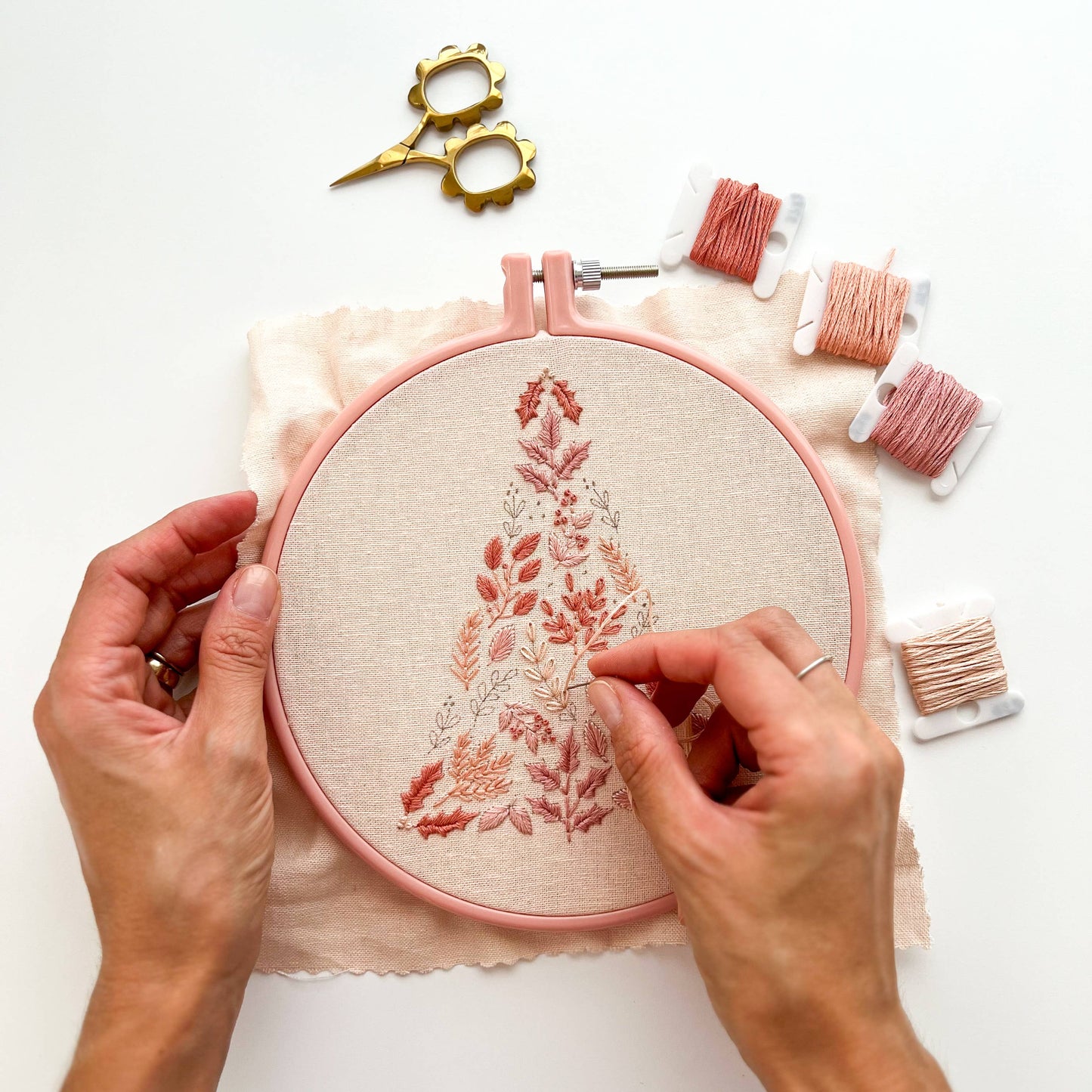 Embroidery Kit | Pink Christmas Tree