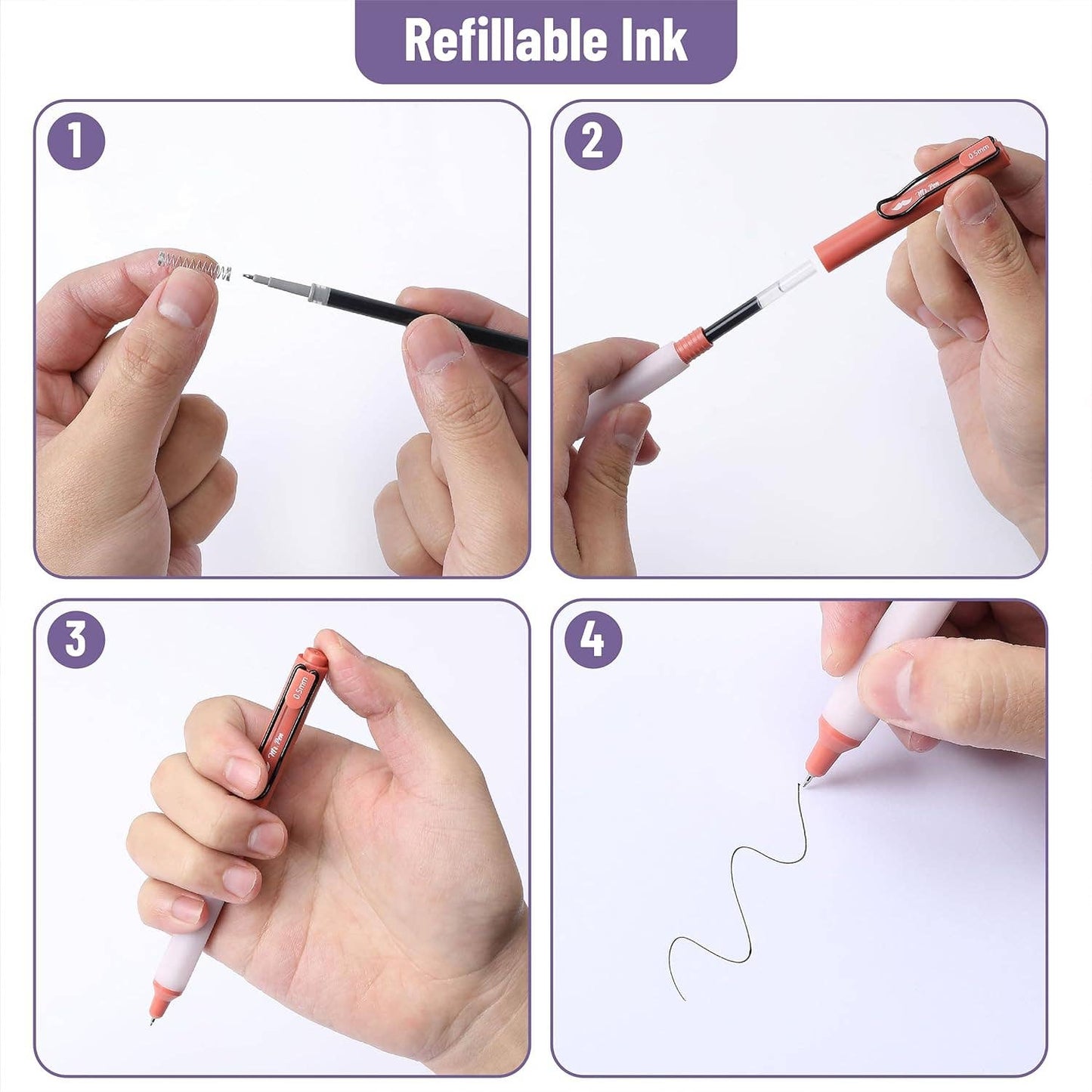 Mr Pen | Retractable Gel Pens | 12 Pack
