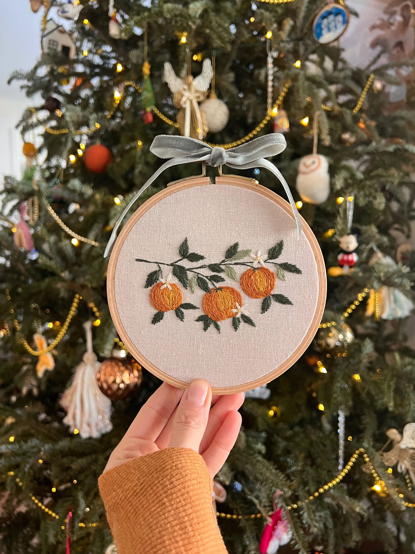 Orange Branch Embroidery Kit