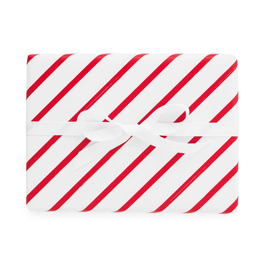 🎁 Red Diagonal Stripe Gift Wrap – Single Sheet (20" x 30") with Gridline Backing