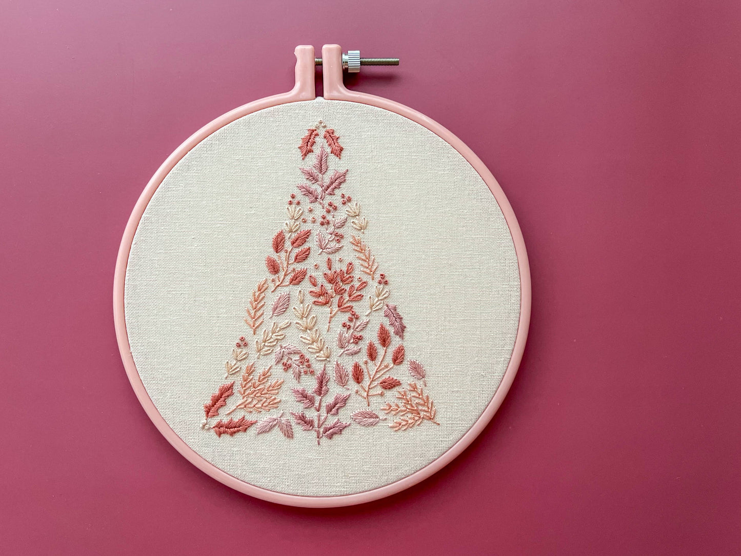 Embroidery Kit | Pink Christmas Tree