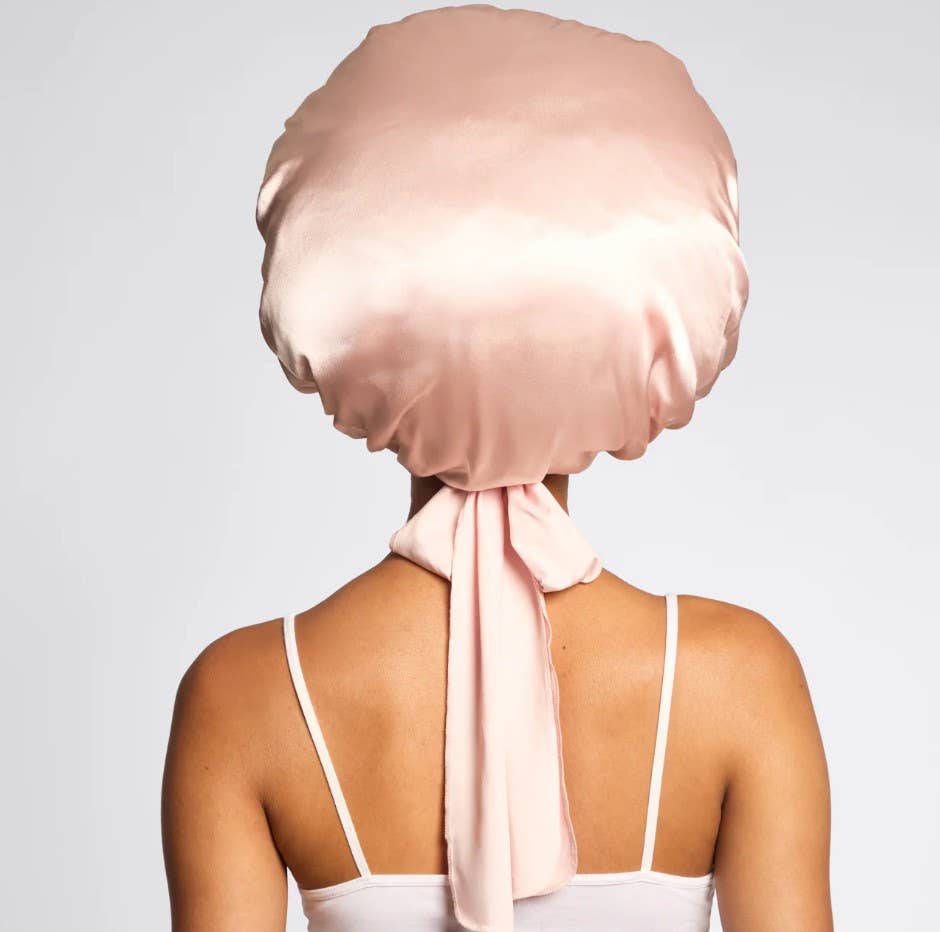 Kitsch | Adjustable Oversized Satin Bonnet | Blush