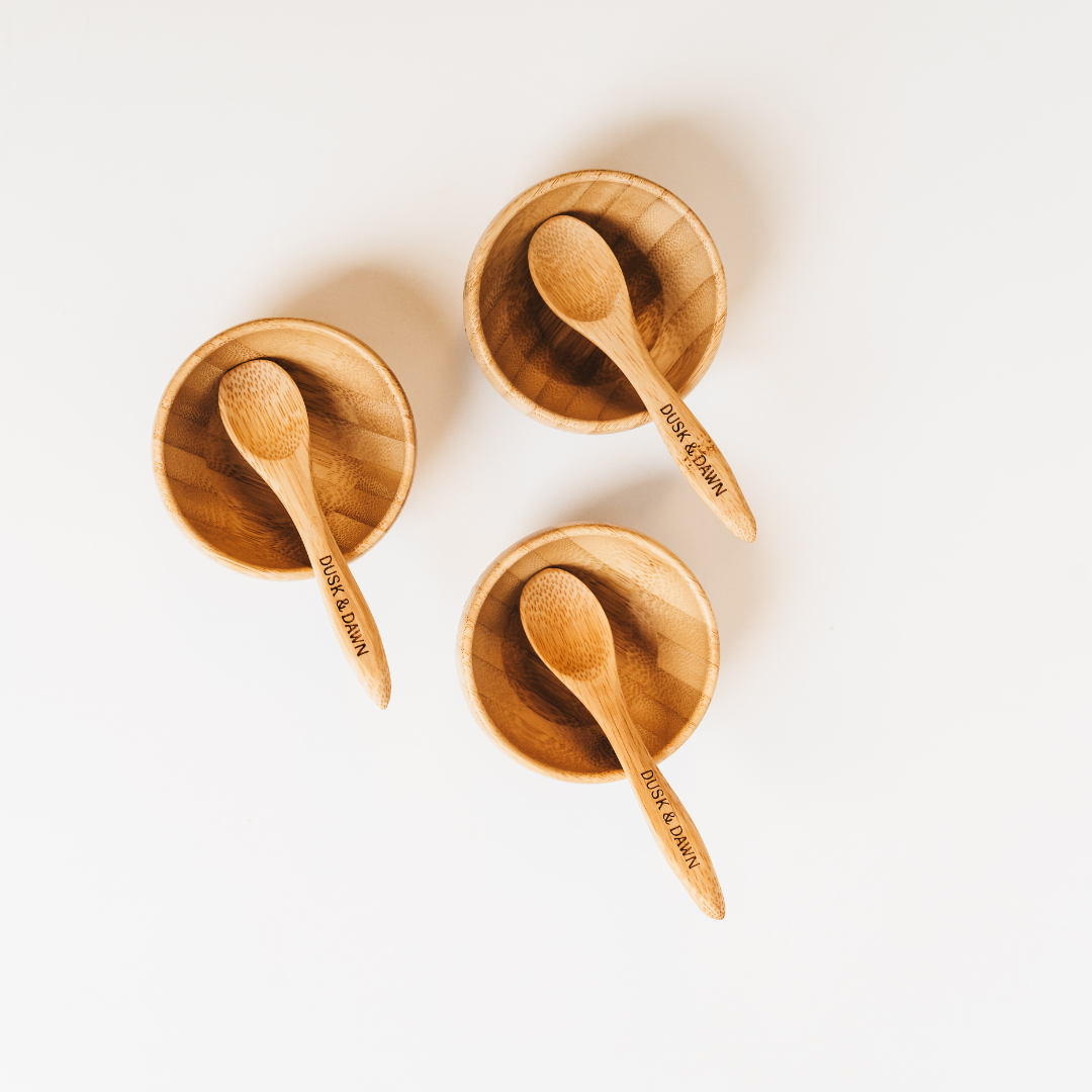 Bamboo Clay Mask Mixing Bowl + Spoon Set