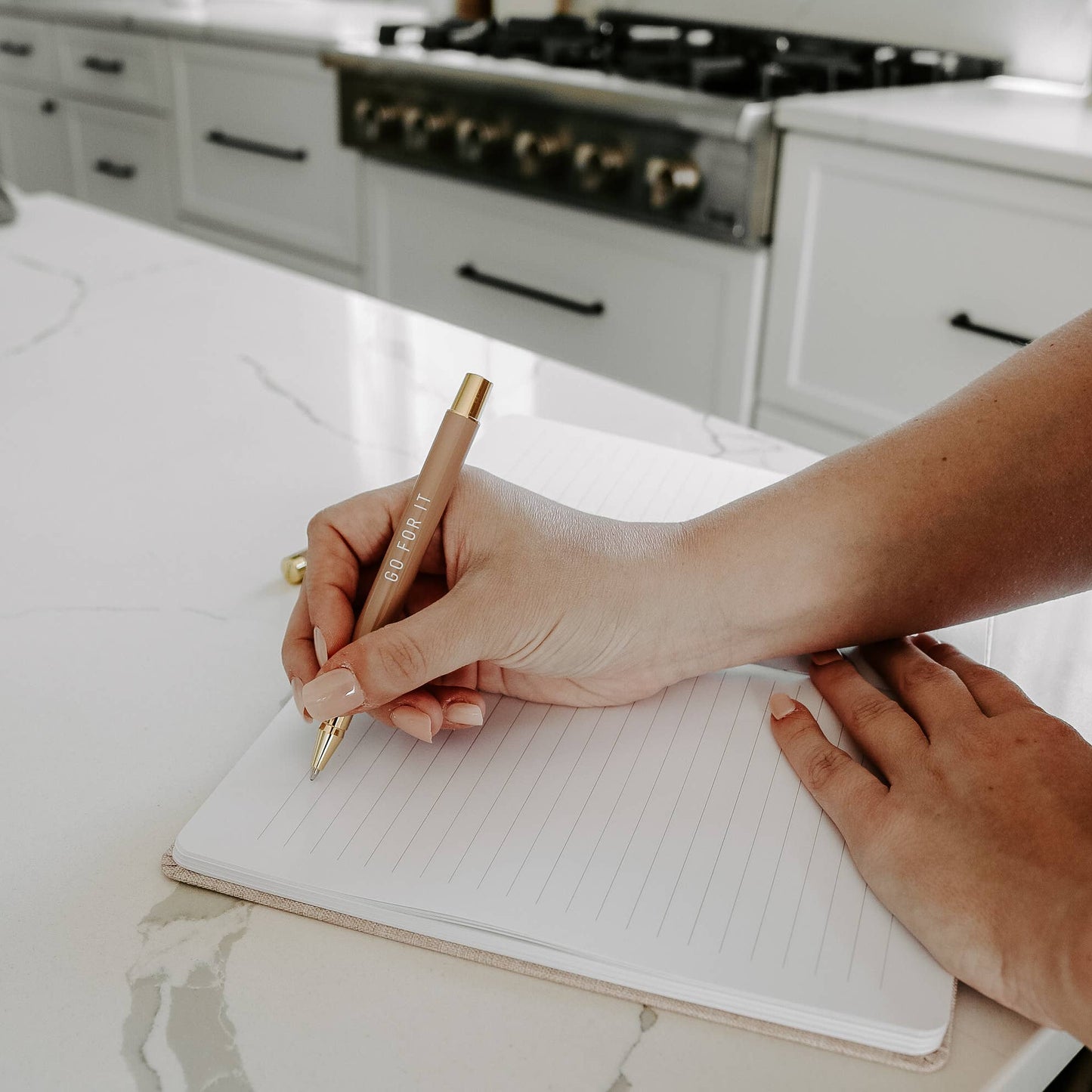 You Got This | Tan and Gold Foil Fabric Journal