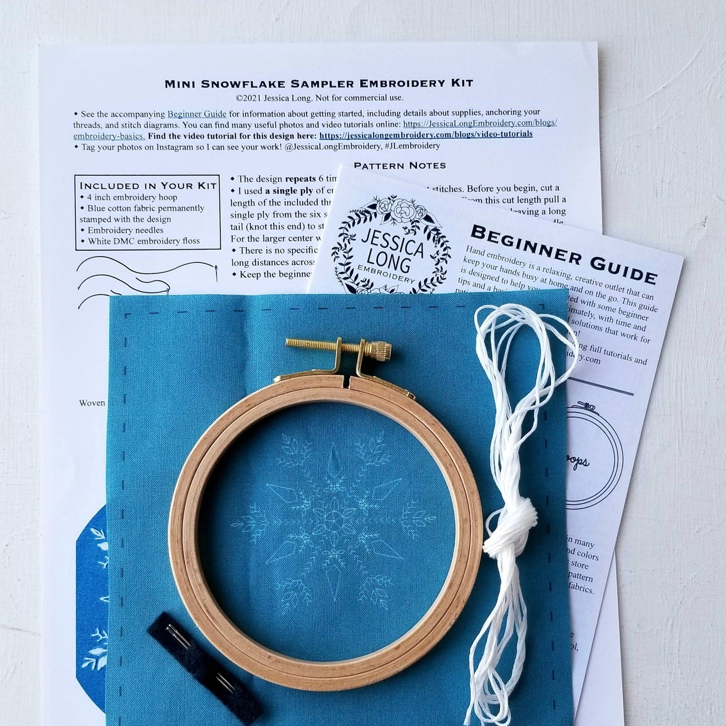 Embroidery Kit | Mini Snowflake Handmade Ornament Kit