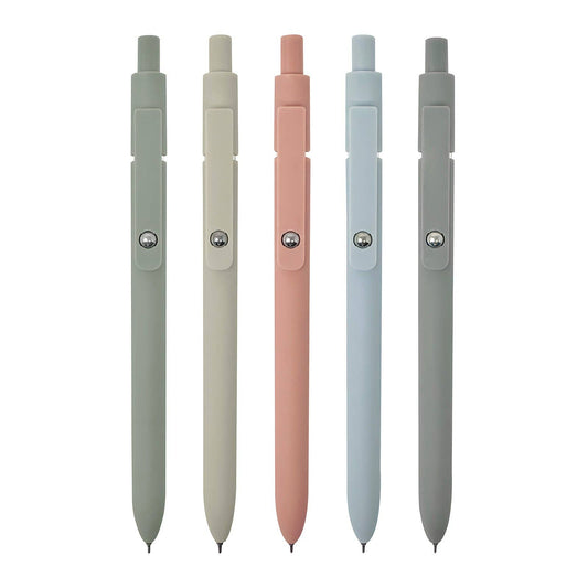 Wrapables Smooth Retractable Black Ink Gel Pens 0.5mm, Set 5