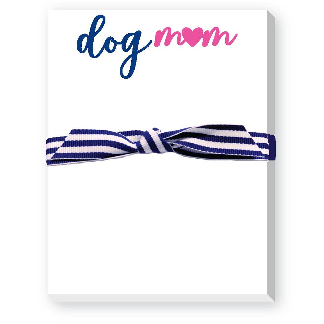 Striped headband on a card with 'dog mom' text