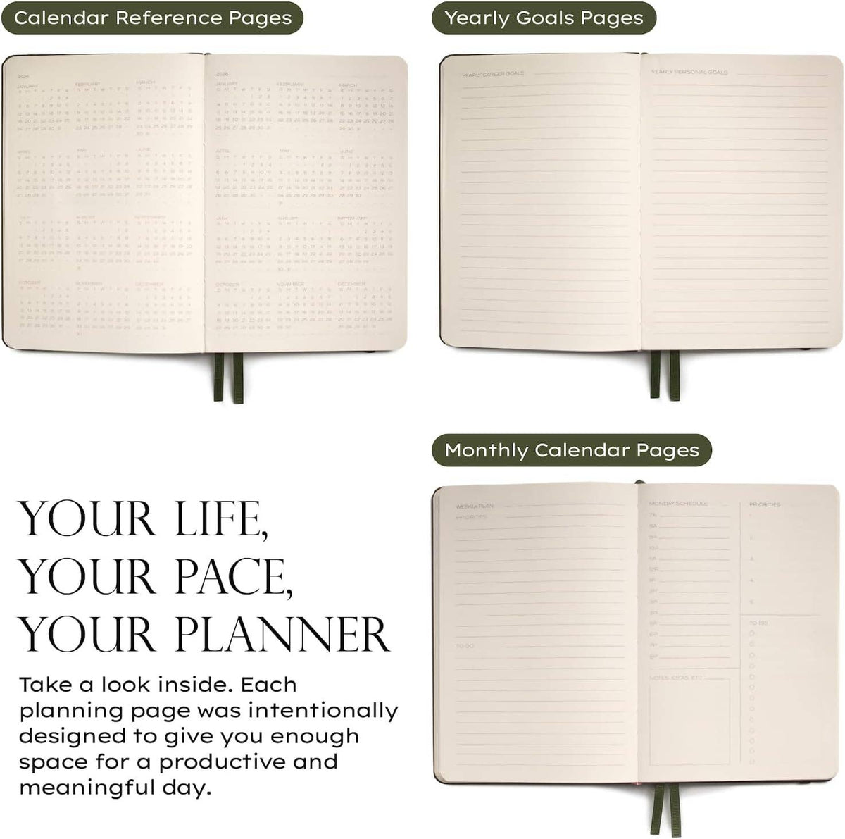 The Daily Planner | Hardcover with Library Buckram Cover | Ink Blue