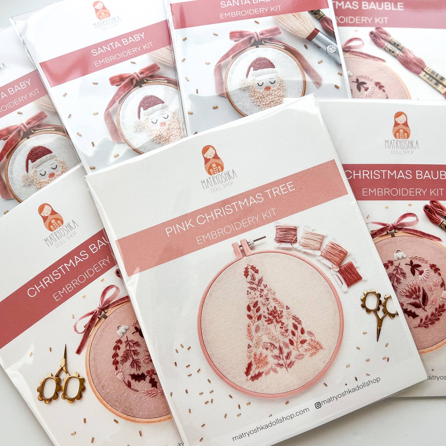 Embroidery Kit | Pink Christmas Tree