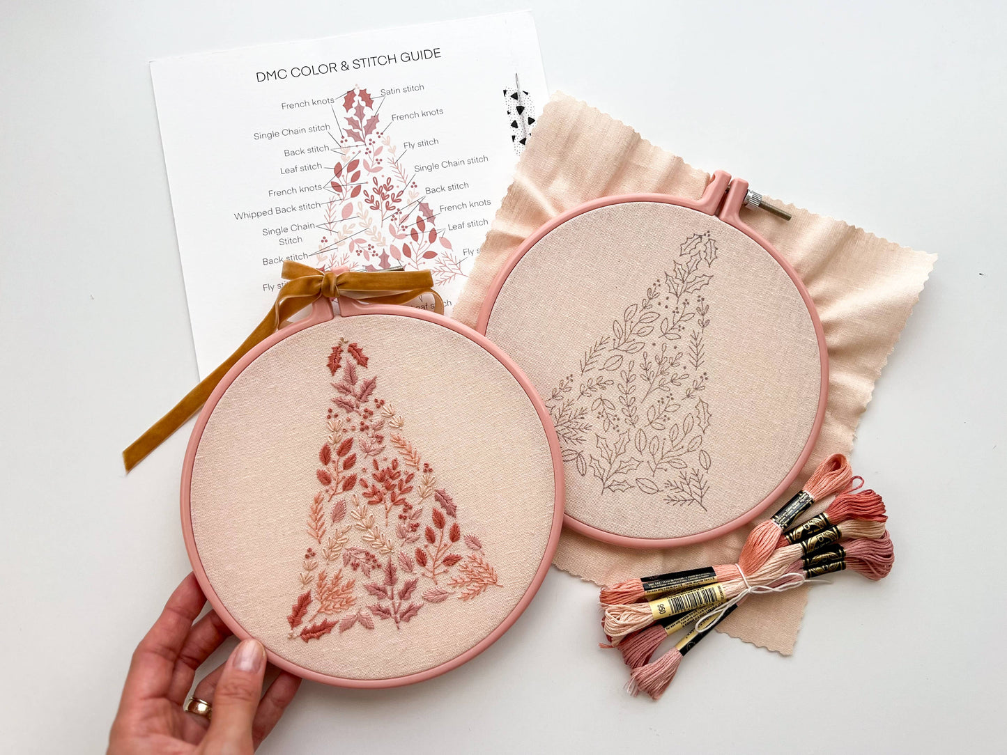 Embroidery Kit | Pink Christmas Tree