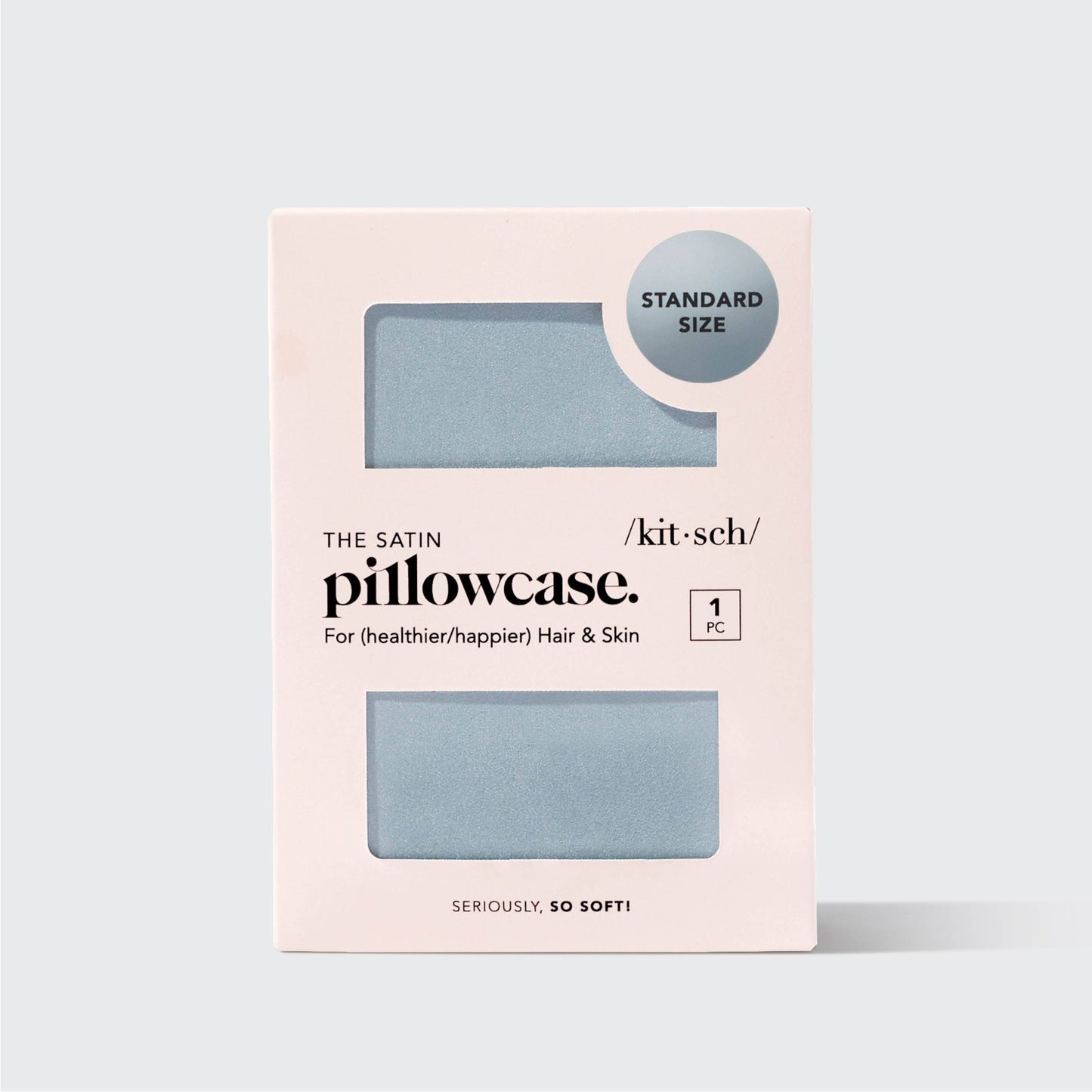 Package of satin pillowcase with pink background