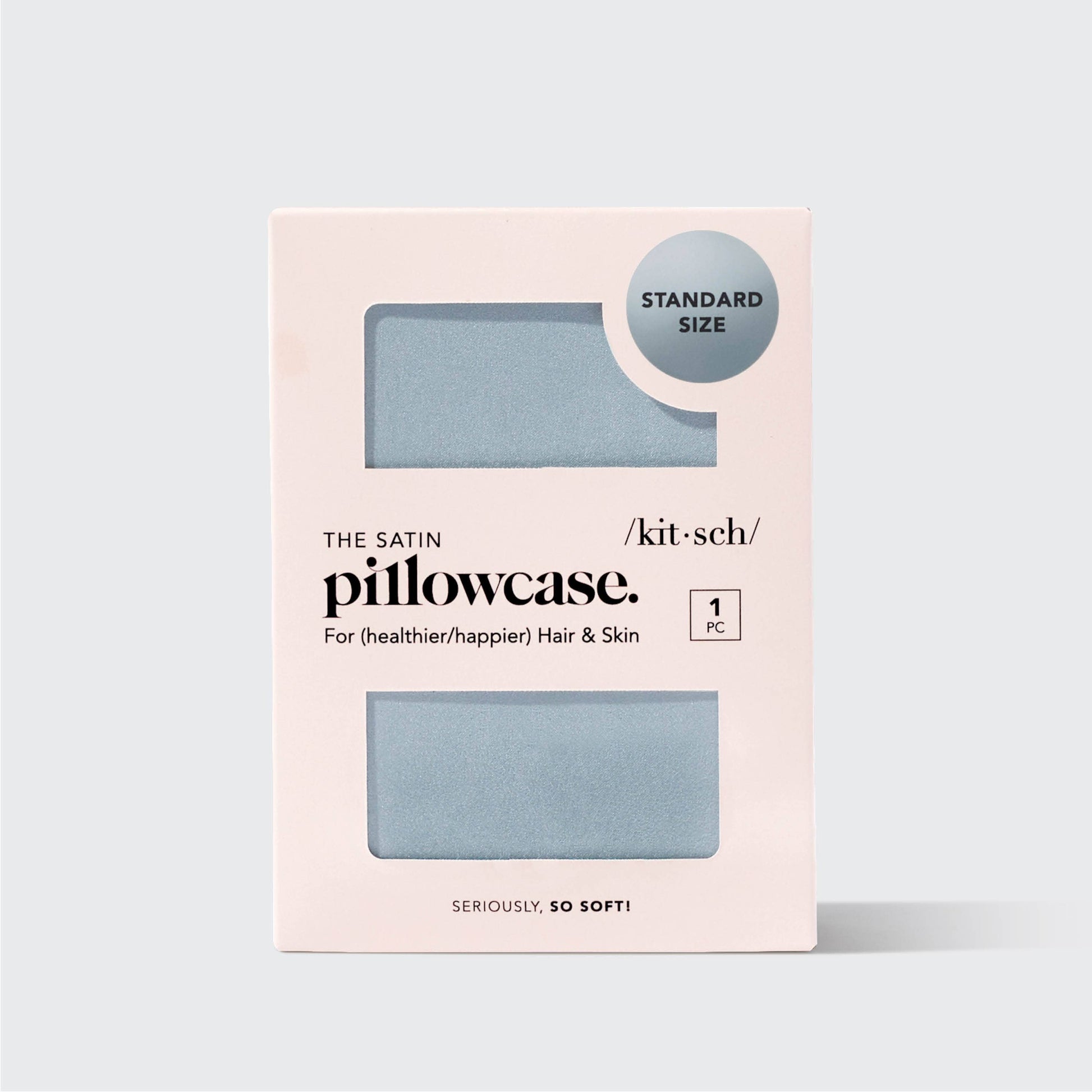 Package of satin pillowcase with pink background