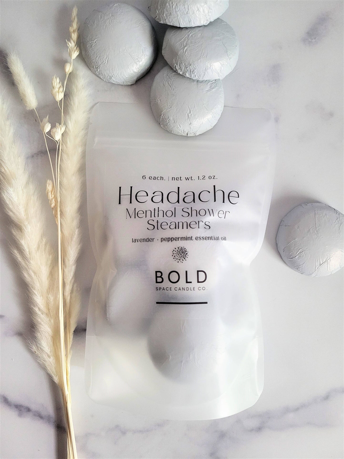 Headache Lavender + Peppermint Menthol Shower Steamers