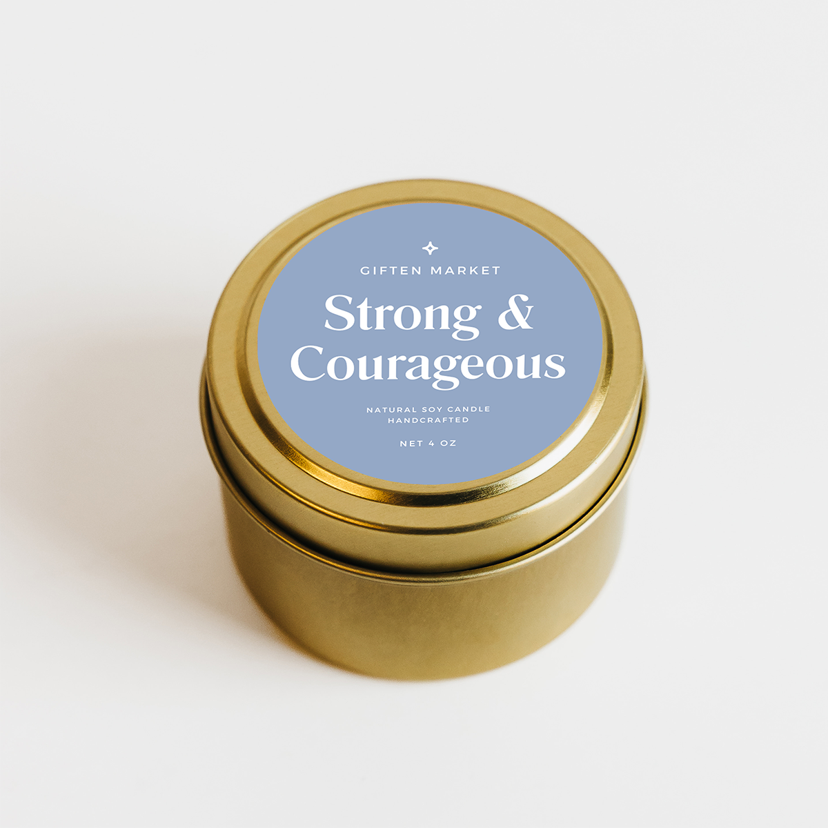 Strong + Courageous Soy Candle | 4oz Gold Travel Tin