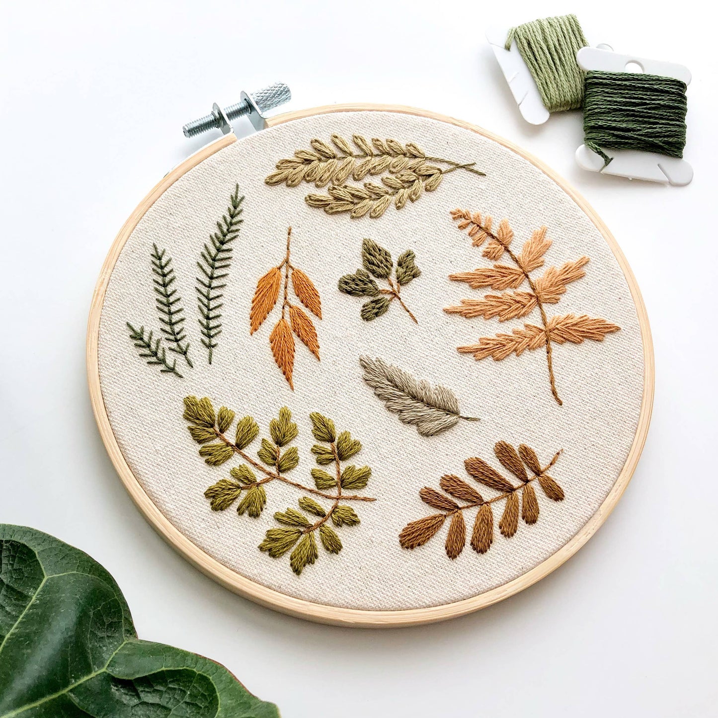 Botanical Leaves Embroidery Kit