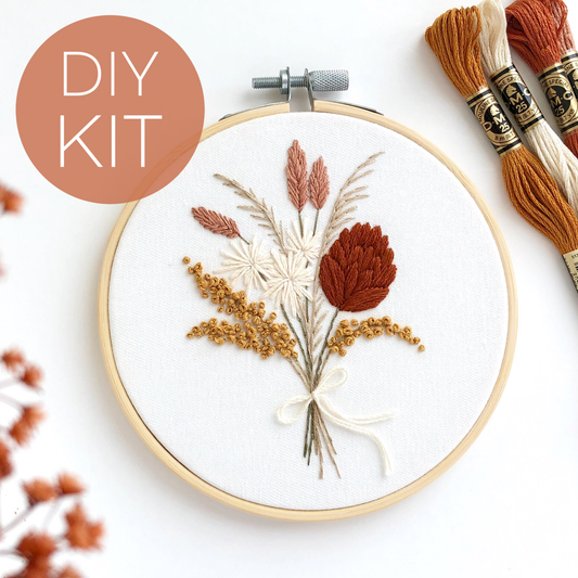 Dried Flowers Bouquet Embroidery Kit