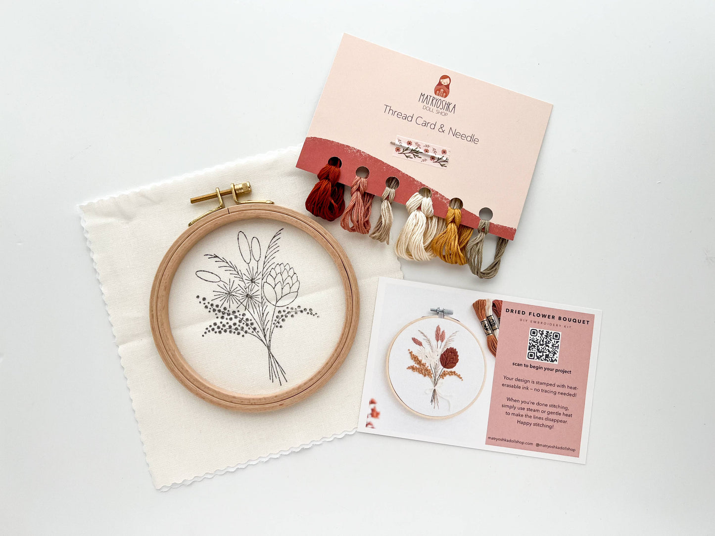 Dried Flowers Bouquet Embroidery Kit