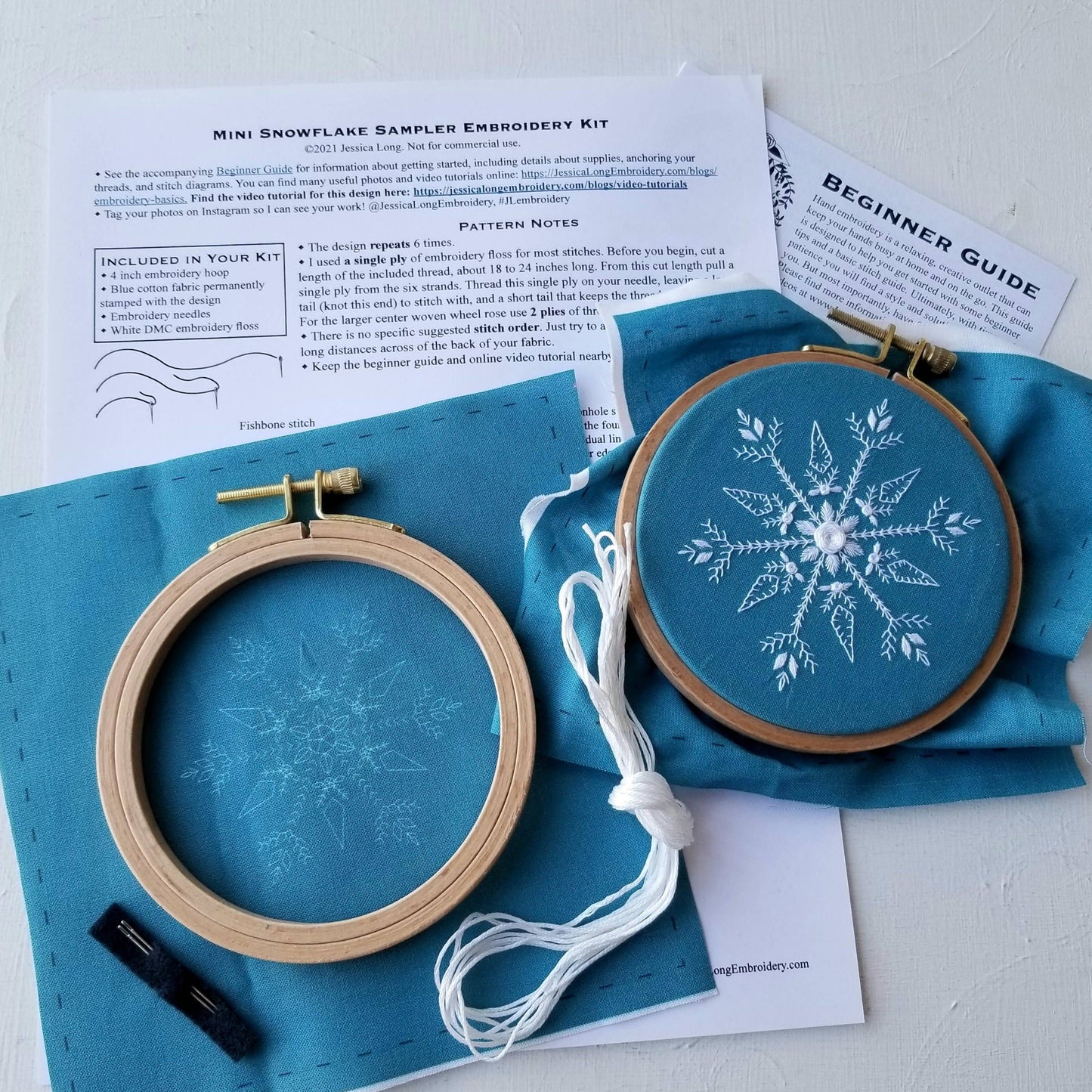 Embroidery Kit | Mini Snowflake Handmade Ornament Kit