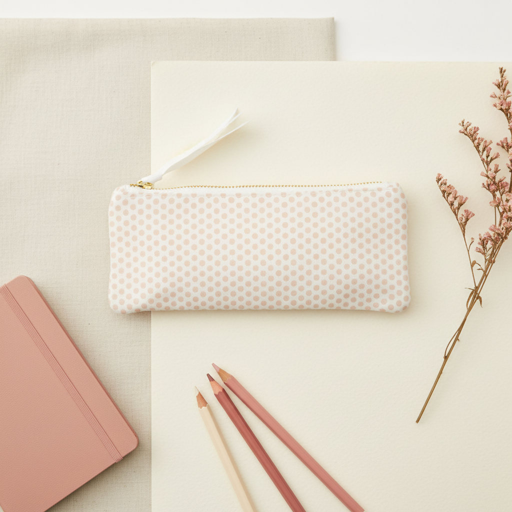 Pouch styled flat lay