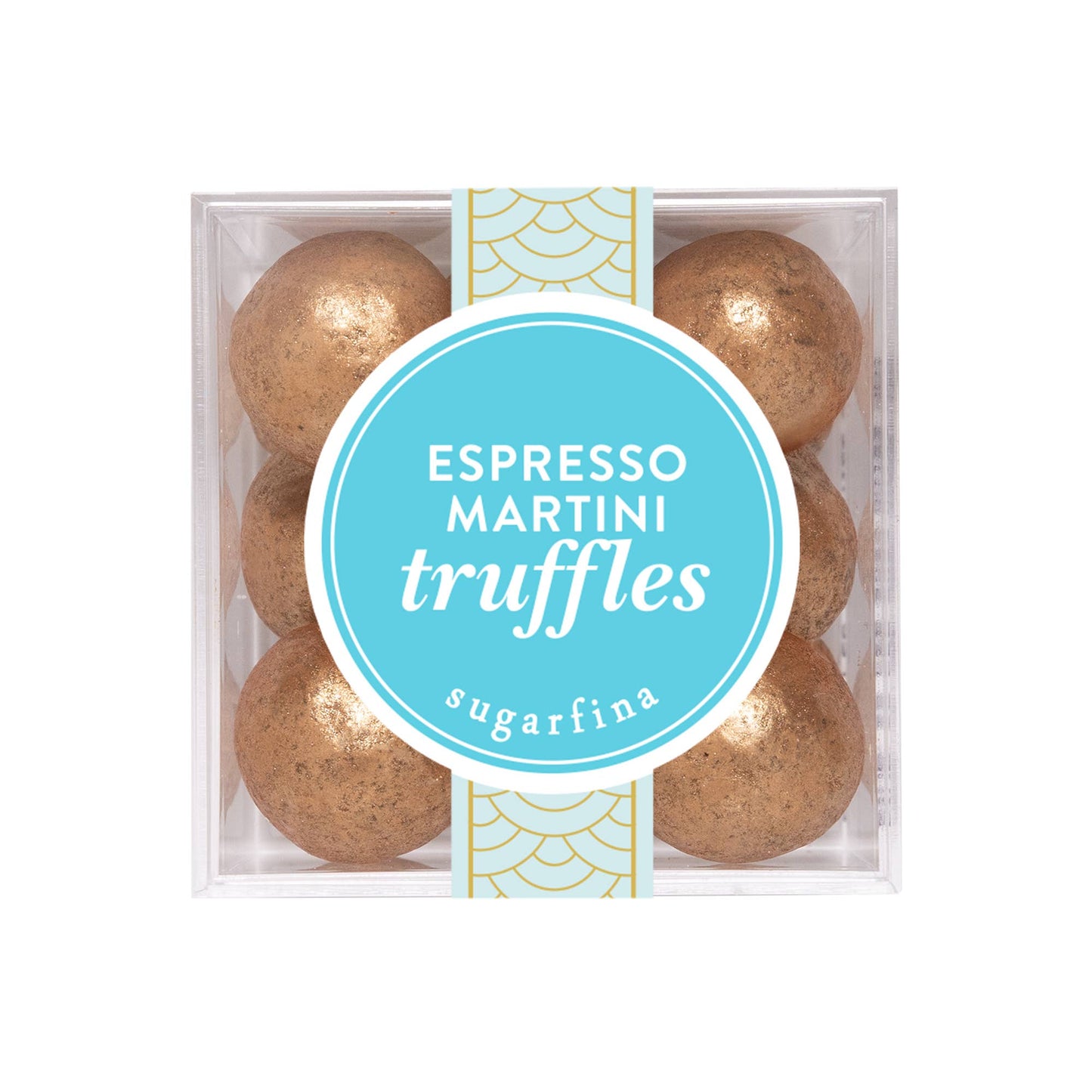 Box of Espresso Martini truffles by Sugarfina on a white background