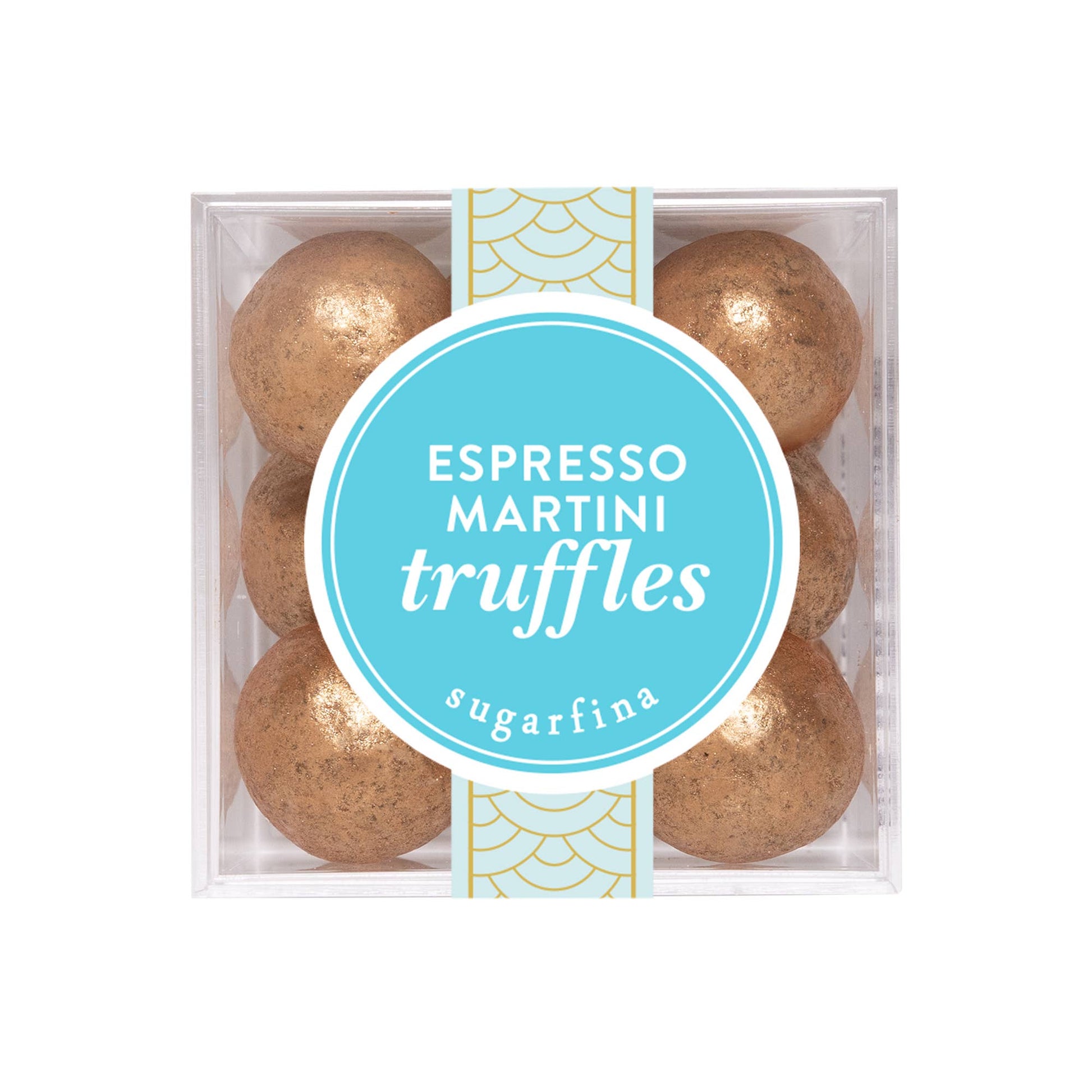Box of Espresso Martini truffles by Sugarfina on a white background